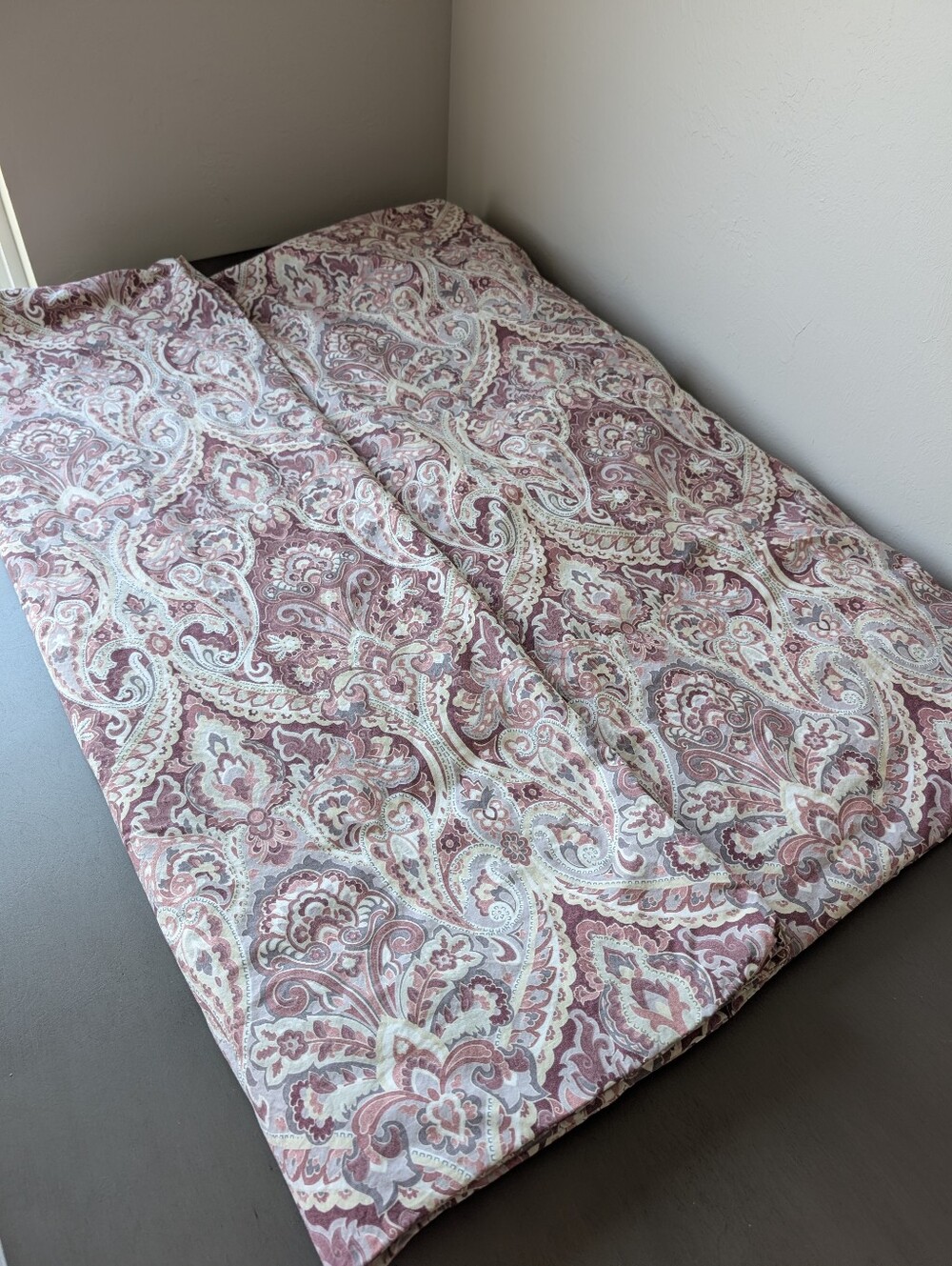Pottery Barn Caesarea/Israel Paisley Duvet Cover Burgundy Mauve Dusty Floral